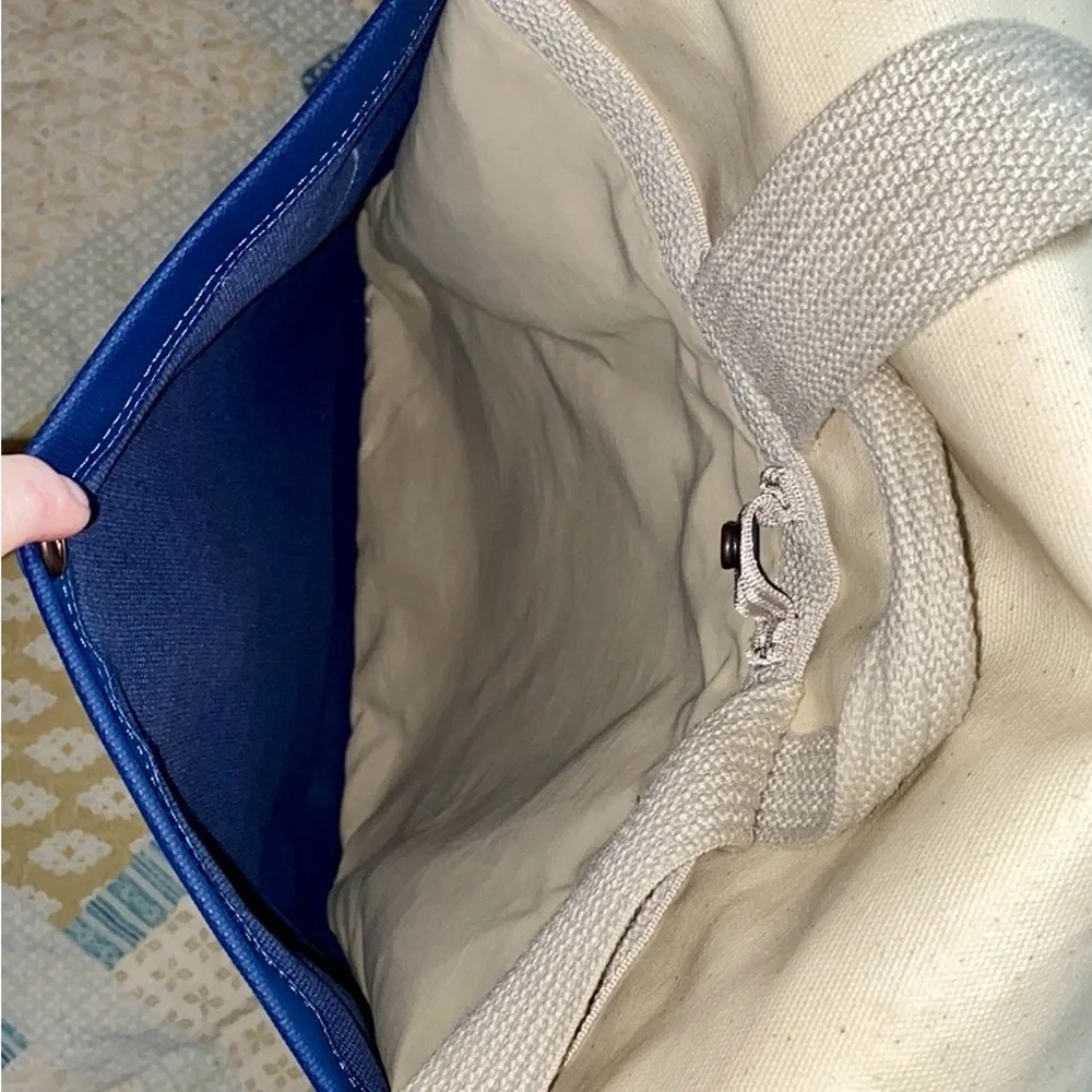 💥Petunia Pickle Bottom Pathway Pack Natural Canvas Navy Diaper Bag💥